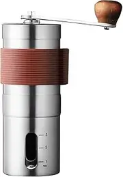 ANDCROWD Coffee Grinder, Manual Portable Grinder, Stainless Steel Material (Silver)