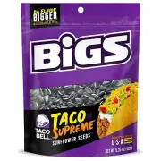 BIGS Taco Bell Taco Supreme Sunflower Seeds Pack of 12 Keto Friendly Snack