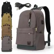 Waterproof Canvas Laptop Backpack School Backpack With USB Charging College 2025