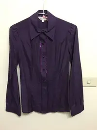 在飛比找Yahoo!奇摩拍賣優惠-專櫃品牌MK-紫色長袖襯衫