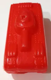 Vtg Mini USA Red Plastic Blow Mold 1960s Toy Army Tank NOS New