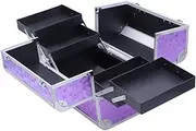 [Beavorty] Aluminum Alloy Make up Organizer Large Capacity Skincare Organiser Box for Women Professional Travel Jewelry Box Makeup Case Accordion Style Compartments