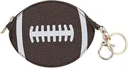 [Mini Momo] Sports Key Chain Coin Purse Bag Charm - Ball Game Keyring Zip Pouch Cute Tennis Basketball Baseball Golf Football, Football, small, Sports Keychain