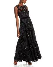 Eliza J Flocked Tulle Gown