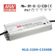 Mean Well HLG-320H-C3500AB Power Supply 318.5W 3500mA - Adjustable and Dimmable