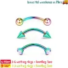 3PCS Rook Piercing Jewellery Surgical Steel Eyebrow Rings Earring Tongue Barbell