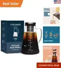 OVALWRE Airtight Cold Brew Iced Coffee Maker Pitcher and Tea Infuser with Spo...