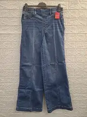 New Spanx Seamed-Front High Rise Wide Leg Jeans Vintage Indigo Size Large