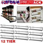 12PCS Hanging Wall Mounted Spice Rack – Spice Shelf Organizer Inside Cupboard