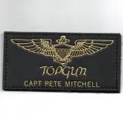 4" LEATHER TOPGUN PETE MITCHELL FSS WITH TRACKING BLACK HOOK & LOOP PATCH