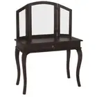 STEWART SOLID MAHOGANY QUEEN ANNE DRESSING TABLE WITH MIRROR CHOCOLATE