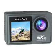 5K 30FPS Action Camera Dual IPS Screen 170 Degree Wide Angle 30m Waterproof Sport Camera with Remote Control Bicycle Diving Cam