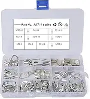 LIGIGWASH 90 Pcs Tinned Copper Cable Lugs Assortment Kit Wire Connectors for Automotive Applications High Strength Terminals for Copper Wire Connections