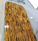 Oval Shape Tiger Eye Dining Table Countertop Kitchen Slab Furniture Hallway Deco