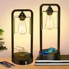 Wireless Charging Table Lamp for Bedroom Set of 2, Touch Control Dimmable wit...