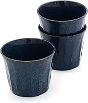 Mino Ware Japanese Cafe Series Sogi Free Cup Indigo Snow Set of 3 (Size: H 2.8 x W 3.5 x D 3.5 inches (7 x 8.8 x 8.8 cm)