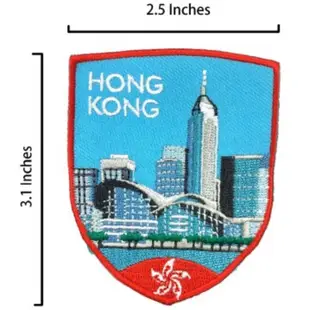 中國 香港 HK 裝飾貼 刺繡貼 士氣布章 臂章 布標 刺繡燙貼 徽章 補丁布貼 (5.1折)