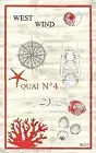 BEAUVILLE, QUAI NO. 4, CORAL FRENCH KITCHEN / TEA TOWEL, NEW