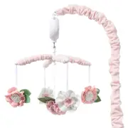 The Peanutshell Baby/Infant Musical Nursery Crib/Cot Mobile Pink Floral 0y+