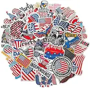 [RF-Patch] 32 Pcs 4th of July Iron on Patches, Embroidered Patriotic Patch, American Flag Elemental Iron on/Sew on Patches for Clothes, Hats, Jeans, Dress, Backpacks