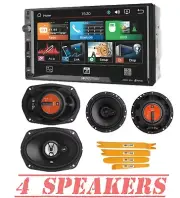 7" Double DIN Bluetooth USB Car Stereo Radio & JBL 6.5"+ 6"x9" Car speakers