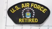 MILITARY EMBROIDERED PATCH - U.S. AIR FORCE RETIRED -- IRON-ON - NEW 5x3"