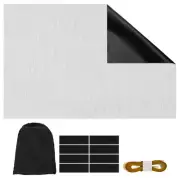 1 Set Portable Blackout Curtains 79" x 59" Thermal Window Drapes, White-grey