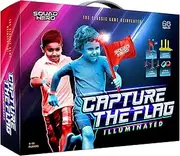 Light-up Capture The Flag Game Illuminated - Glow in The Dark Fun Outdoor Sports Game for Family, Birthday Parties & Youth Teams - Flag Football Set - Gifts for Boys & Girls - Teens and Kids Gift