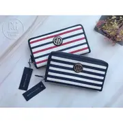 [現貨] TOMMY HILFIGER 美國經典長夾 防刮經典LOGO款條紋配色拉鍊長夾 631620176198