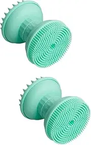 Minkissy 2 Pcs Glowing Bath Brush Double-ended Facial Cleansing Brush Long Handled for Beauty