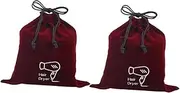 IWOWHERO Compact Hair Dryer Pouch Portable Drawstring Bag for Travel Retractable Cord Organizer 2 Pieces