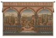 Tuscan Arches European Tapestry - Woven in Belgium, Wine & Feast, Vineyard Decor