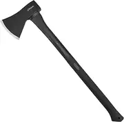 Hitdudu Splitting Axe, 27" Camping Chopping Hatchet for Firewood Splitting, Forged Carbon Steel Heavy Duty Maul, Fiberglass Shock Reduction Handle with Anti-Slip Rubber Grip