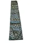 Pier 1 Table Runner Green Silver Swirls Fall Green Gorgeous 13”x72” New