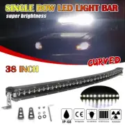38inch 360W Curved Slim Single Row Led Work Light Bar Offroad Truck Boat 36" 37"