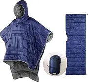 Sleeping Bag Cloak Winter Camping Poncho Wearable Hooded Blanket Lazy Quilt Lounge Blanket Warm Jacket for Men Women