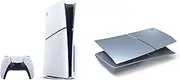 PS5 Disc Console (Slim) + Silver Cover