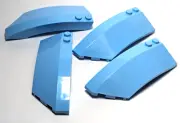 Lego - Lot of 4 - Light Blue, Wedge Curved 8 x 3 x 2 Open