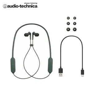 Audio-Technica ATH-CKS330XBT藍牙入耳式頸掛耳機/ 綠色