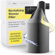 Afina Shower Filter – High Pressure Filtration for Healthier Hair & Skin, Reduces Hair Fall, Dry Itchy Skin, Dandruff, Eczema, Protects Colored Hair, Easy Install & Universal Fit, Black