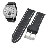 ME3045 24mm Black Leather Watch Strap For Fossil