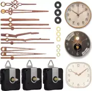 DIY Wall Quartz Clock Movement Mechanism Kit Walnut Wood Clock Hands 3 pack