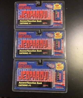 1995 Tiger Jeopardy Handheld Electronic Game Cartridge - Cartridge 1/2/3