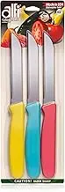 Alfi All-Purpose Knives Aerospace Precision Pointed Tip - Home And Kitchen Supplies - Serrated Steak Knives Set | Made in USA (Pastel Multi-Color)