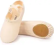 [OLORA] Women's Canvas Ballet Shoes Dance Slippers Split Sole Practice Shoes for Kids/Girls/Adults