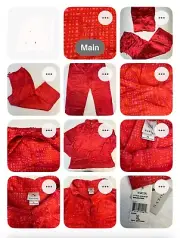 NWT Natori 2Pc XL Sateen Pajama Set Women Long Sleeve top Pants red pink plaid