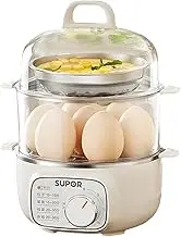 Electric Egg Cooker, 2.5L Small Electric Steamer, Multifunctional Home Double-layer Egg Steamer, 30 minutes Knob Temperature Control, For Boiled Eggs, Poached Eggs, Buns, Pastry