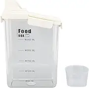 Yosoo Cereal Storage Container with Pourable Spout, Lid Scale, Slim Compact Design, Food Grade Thick Plastic, Stylish Modern Minimalist Appearance (L)
