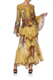 Camilla Among The Gumtrees Maxi Skirt with Double Frill Elasticised XS BNWT 799