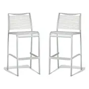 Set of 2 - Wanika Outdoor Bar Stool 75cm - White
